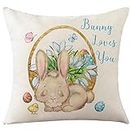 EHOMERY Couch Pillow Cover Set Cushion Covers for Living Room Furniture Easter Linen Throw Pillow Covers Couch Pillow Covere Outdoor Cushion Covers for Patio Furniture Clearance 45x45 cm