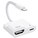 HDMI Adapter for iPhone to TV, 1080P Digital AV Adapter for iPhone,HD Video HDMI Sync Screen Converter,Support HD TV/Projector/Monitor [No Need Power]…