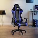 Green Soul® Raptor 2.0 Racing Edition Ergonomic Gaming Chair with Premium PU Leather, Adjustable Neck & Lumbar Pillow, 3D Adjustable Armrests & Heavy Duty Nylon Base (Black & Blue)