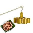 Brass Achappam Mould with Stainless Steel Handle | Achumurukku 8 Cavity | Thai Sunflower Cookies | Rose Cookies | Biscuits Maker | Rose Cake Mould | Evening South Indian Snacks | Gold | SHECRAFTSIN