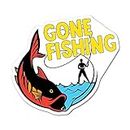 Gone Fishing Sticker Decal Funny Sport Game Hobby