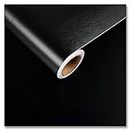 CRE8TIVE 24"x354" Brushed Black Stainless Steel Contact Paper Wide Thick Black Wallpaper Peel and Stick Waterproof Removable Self Adhesive Metallic Vinyl Paper for Kitchen Appliances Dishwasher Fridge