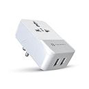 Portronics Adapto III Dual USB Adapter with 1 AC Power Socket 3.4Amp Total Output for Smartphones (White)