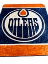 Large Edmonton Oilers Blanket 95" x 79" Soft Velvet Plush Throw/ Bedspread