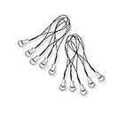 KIPZO® Silver Metal Phone Charm Thread Hanging String Rope Cord Nylon Black with Jump Ring Pack of 10 pcs Clasp for Cell Phone Cover Keyring Pendrive DIY Jewellery Straps with Zip Carry case Pouch