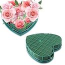 2 Pack Large Floral Foam Blocks Heart Shaped Floral Bricks with Suction Cup Tray, 11.8 x 12.6 inches Green Florist Sponge Flower Mud for Wedding Party Valentine’s Day Decor Floral Arranging Supplies