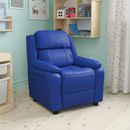 Isabelle & Max™ Degeorge Deluxe Padded Contemporary Recliner w/ Storage Arms in Blue | 33 H x 25 W x 39 D in | Wayfair