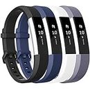 Tobfit for Fitbit Alta HR/Fitbit Alta Bands Large Small Straps Varied Colors and Editions for Fitbit Alta HR Fitbit Alta ((Buckle Edition) Black+Blue+Gray+White, Large)