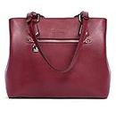 BOSTANTEN Women Handbag Genuine Leather Shoulder Bag Soft Designer Top Handle Purses Wine Red
