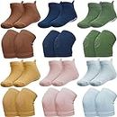 Geyoga 12 Pairs Baby Crawling Anti-Slip Knee Pads and Baby Anti-Slip Socks Toddler Knee Protector for Baby Kids Kneepads (Classic Color)