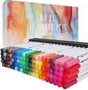Juego de bolígrafos de doble punta de 100 colores, marcadores de arte, bolígrafos delineadores para colorear niños adultos