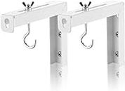 suptek Universal Projector Screen Wall Mount L-Brackets Wall Hanging Mount 15cm Adjustable Extension Mounting Hooks for Projection Screen up to 66 lbs, 30kg Capacity Each, PRL001, White (1 Pair)