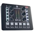 DIGIMORE Audio Mixer | Live Sound Card | Audio Interface with DJ Mixer Effects and Voice Changer, Podcast Production Studio Equipment, Prefect for Streaming Singing Gaming (D-220)