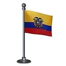 The Flag Corporation Ecuador Car Dashboard Flag 2in x 3in with A Stainless Steel Gunmetal Black Base