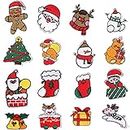 AXEN 16PCS Christmas Embroidered Iron on Patches DIY Accessories, Christmas Stocking Snowman Gift Snow and Santa Claus Patches