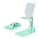 OGMAPLE Cell Phone Stand, Angle Height Adjustable Cell Phone Holder with Silicon Pad for Desk Fully Forldable Mobile Phone Holder Compatible with All Mobile Phones, MT-6, (Green)