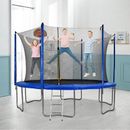 Ktaxon 12' Round Backyard Trampoline w/ Safety Enclosure, Steel in Blue | Wayfair 172708412222