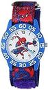 Marvel Spider-Man Kids' Plastic Time Teacher Analog Quartz Nylon Strap Watch, Blue/Multi, Analog Spider-Man Watch