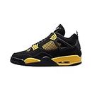 Jordan 4 Retro Mens Shoes, Black/White-tour Yellow, 11