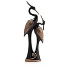 J JIYANSH CREATION Lucky Kissing Duck Swan Pair Showpiece for Home Decor | Living Room (Polyresin, Black, 34cm)