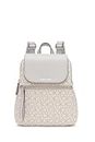 Calvin Klein Women's Reyna Signature Key Item Flap Backpack, Vanilla/Khaki/Dove, One Size