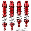 All Metal Aluminum Assembled Shock Absorbers RC Shocks for Arrma 1/8 Kraton Notorious Outcast 6S BLX Upgrades Parts, Front & Rear, Replace ARA330621 ARA330622 (4-Pack) (Red)