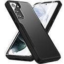 for Samsung Galaxy S21 Case, Galaxy S21 Case with HD Screen Protector [Military Grade Drop Tested] Heavy-Duty Tough Rugged Shockproof Protective Case for S21, Black
