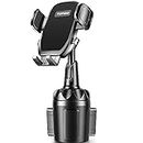 TOPGO Cup Holder Phone Mount, Cup Phone Holder for Car [Secure & Stable] Cup Holder Phone Holder Cell Phone Automobile Cradle for iPhone 14, Samsung & More Smart Phone -Black