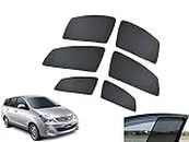 Auto Pearl Z Black Window Plug-in Half Sun Shades Car Curtain Compatible with - Innova 2005-2012 - Set of 6 Pcs