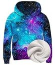 Idgreatim Boys Girls Galaxy Printed Sweatshirt 3D Graphic Long Sleeve Pullover Hoodies Funny Hoody with Pckets 8-10 Years