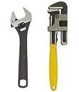 GIZMO Hand Tools, Hand Tools Kit, Hand Tools Kit For Home Use, Hand Tools Set, Tools Combo With 10" Adjustable Wrench, 12" Pipe Wrench For Machanics, Vehicle Tool Kit Set