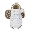 E-FAK Baby Shoes Boys Girls Infant Sneakers Non-Slip Rubber Sole Toddler Crib First Walker Shoes(08 White, 12-18 Months Infant)