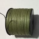 OMX Waxed Cotton Braided Cord Wax Polished Macrame Beading Artisan String 100 Mtr Spool (1pc, 0.5 MM) Olive Green