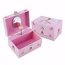 Taopu Keepsake Musical Jewelry Box with Dancing Girl Music Box Jewel Storage Case for Girls (Light Pink Ballerina)