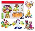 FunBlast Mag Magic Magnetic Building Blocks Puzzle for Kids Learning Toy Block Vehicle Playset – (Multicolor; 86 Pcs)