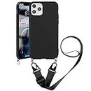 Pnakqil Necklace Case Compatible with Apple iPhone 6/6S 4.7 inches, Silicone Case with Adjustable Cord Phone Lanyard Shockproof TPU Bumper Case for iPhone 6S, Black