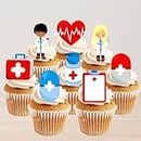 Nurses Mix Krankenschwestern Ärzte Krankenhaus # 4 essbare Cupcake Toppers - Stand Up Wafer Cake Dekorationen (Packung mit 24)