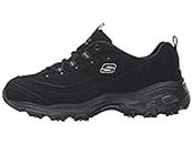 Skechers Sport Women's D'Lites Play on Memory Foam Lace-up Sneaker,Black/Black,7.5 W US