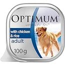 OPTIMUM DOG Chicken and Rice Adult Wet Dog Food Tray, 100g (Pack of 12)