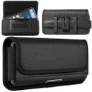 For iPhone 15 Pro Max 14 13 12 11 XS Nylon Belt Clip Holster Carrying Pouch Case