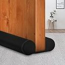 MAXTID Small Door Draft Stopper 24 to 30" Adjustable Door Noise Blocker for Bottom of Doors, Black