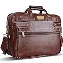 KREDZSTAY Vegan Leather 15.6 Inch Laptop Messenger MacBook Office Bag with 2 Years Warranty and Dual Compartment with Expandable Bottom Used Shoulder and Handbag for Men and Women