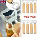 1/10x manico in legno apribottiglie portatile casa festa bar vino strumenti portatili-Regno Unito