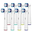 8 Pack Replacement Brush Heads Compatible Toothbrush Heads for Braun Oral-B Professional Care 500 600 1000 2000 2500 3000 5000 7000 and More Vitality Pro Smart Genius Electric Toothbrushes