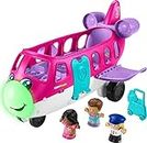 ​Fisher-Price Little People Barbie Toy Airplane for Toddlers with Lights Music and Folding Stairs, Little Dream Plane, 4 Play Pieces, Multi-Language Version
