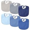 POIKSHARK 6-Pack Muslin Baby Bibs for Unisex Boys Girls, Solid Colors, Drooling and Teething Bibs for Infant, Newborn, Soft Cotton Baby Drool Bibs - Blue