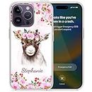 Somlatic Personalized Goat Phone Case Floral Pattern Design Cases Goats Animals Gifts for Men Women Kids Compatible with iPhone 15 14 13 11 12 Mini Pro Max X XS XR