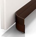 Door Seal Strip, 3 Feets Door Draft Stopper Under Door Seal for Exterior/Interior Doors, Strong Adhesive Door Sweep Soundproof Weather Stripping (Brown)