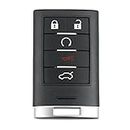 X AUTOHAUX 5 Button Car Keyless Entry Remote Control Replacement Key Fob Proximity Smart Fob M3N5WY7777A for Cadillac CTS STS 2008-2015 315MHz