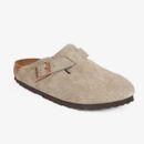 birkenstock boston taupe suede leather women’s casual sandal flats “narrow”